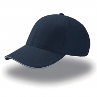 Cappello blu navy da personalizzare, con inserto a contrasto Sport Sandwich