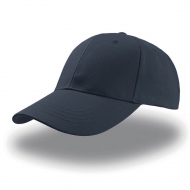 Cappellino blu navy da personalizzare 6 pannelli, chiusura con cinturino e velcro Zoom