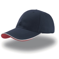 Cappellino blu navy da personalizzare, visiera con piping a contrasto in rilievo Zoom Piping Sandwich