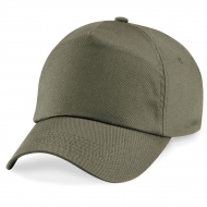 Cappellino verde oliva da personalizzare, 5 pannelli chiusura con velcro a strappo Original