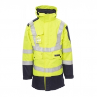 Parka Work alta visibilità giallo fluo/blu navy quadrivalente da personalizzare Shield