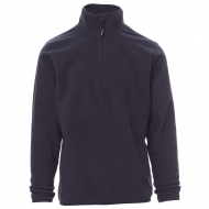 Pile unisex blu navy da personalizzare a mezza zip ed elastico nelle maniche Soft+