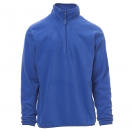 Pile unisex blu royal da personalizzare a mezza zip ed elastico nelle maniche Soft+