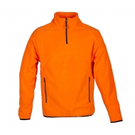 Pile uomo arancio con mezza zip ed elastici polsi e fondo da personalizzare Torino