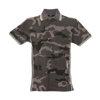 Polo uomo bicolore camouflage verde/grigio a manica corta da personalizzare Ankara