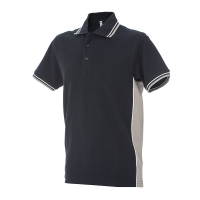 Polo uomo bicolore navy/grigio chiaro a manica corta da personalizzare Ankara