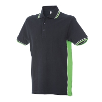 Polo uomo bicolore blu navy/verde chiaro a manica corta da personalizzare Ankara