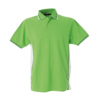 Polo uomo bicolore verde chiaro/bianco a manica corta da personalizzare Ankara