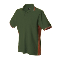 Polo uomo bicolore verde scuro/arancio a manica corta da personalizzare Ankara