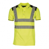 Polo Work da uomo giallo/blu navy da personalizzare, con 3 bottoni in tinta Guard+