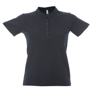 Polo donna blu navy a manica corta con colletto alla coreana da personalizzare Kuwait Lady