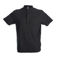 Polo unisex da personalizzare manica corta con colletto alla coreana Kuwait Nera