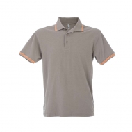 Polo da uomo grigio chiaro/arancio manica corta da personalizzare Paris