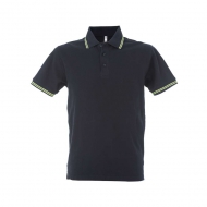 Polo da uomo blu navy/giallo manica corta da personalizzare Paris