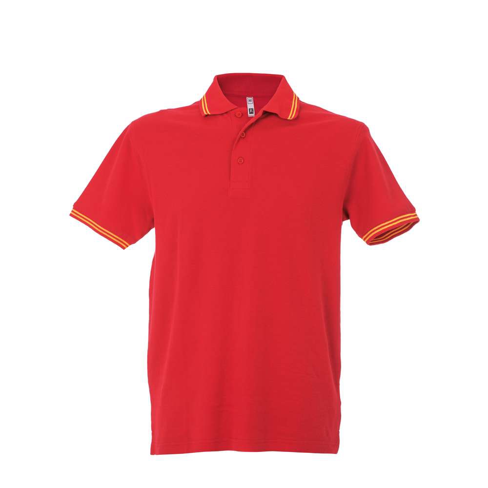 Polo da uomo rossa giallo manica corta da personalizzare Paris Toppe e patch ricamate personalizzate