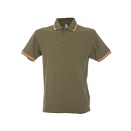 Polo da uomo verde/arancione manica corta da personalizzare Paris