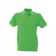 Polo da uomo verde chiaro/bianco manica corta da personalizzare Paris