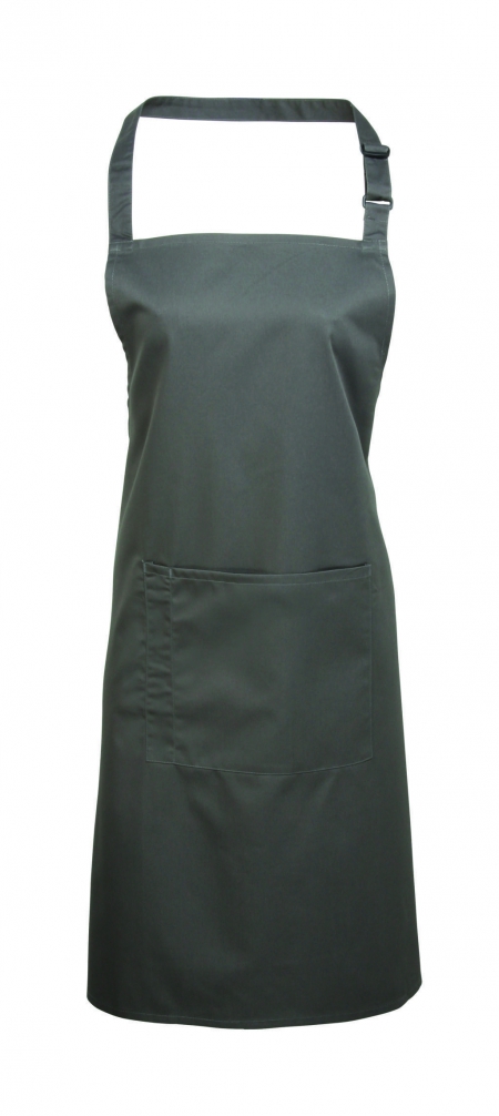 Grembiule donna grigio scuro da personalizzare, con tasca centrale Color Bib Apron Woman Pock