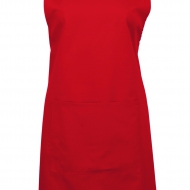 Grembiule donna rosso da personalizzare, con tasca centrale Color Bib Apron Woman Pock
