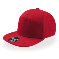 Cappello rosso a 5 pannelli visiera piatta da personalizzare Deck