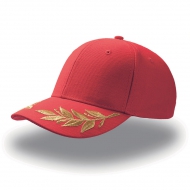 Cappello rosso da personalizzare, con visiera ricamata Winner