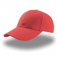 Cappellino rosso da personalizzare 6 pannelli, chiusura con cinturino e velcro Zoom