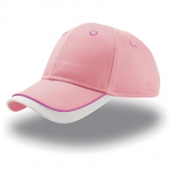 Cappellino bianco/rosa da personalizzare, 100% cotone chino Kid Star
