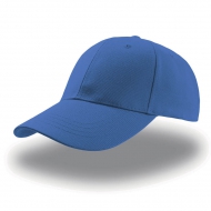 Cappellino blu royal da personalizzare 6 pannelli, chiusura con cinturino e velcro Zoom