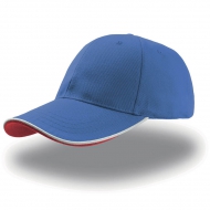 Cappellino blu royal da personalizzare, visiera con piping a contrasto in rilievo Zoom Piping Sandwich