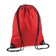 Sacca rossa brillante con cordoncini da personalizzare Premium Gymsac
