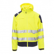 Soft shell alta visibilità Work giallo/blu navy da personalizzare con bande 3M Shine