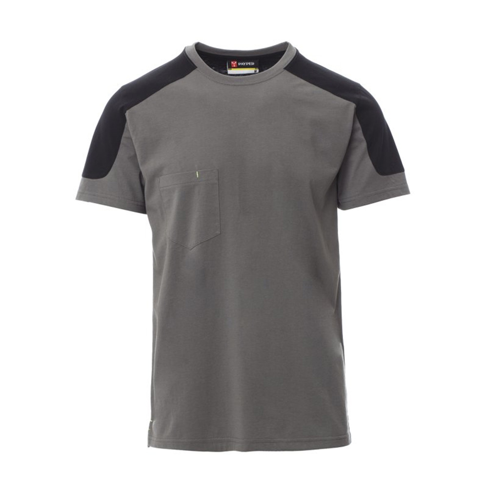 T Shirt Work uomo grigia con taschino porta penna da personalizzare Corporate Toppe e patch ricamate personalizzate