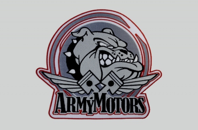 Toppa personalizzata grande Army Motors ricamata