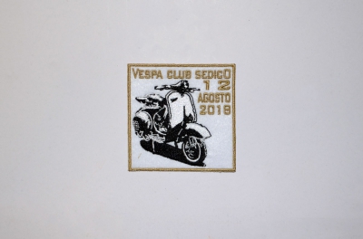 Toppa ricamata con logo personalizzato Vespa Club Sedico