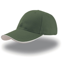 Cappellino verde da personalizzare, visiera con piping a contrasto in rilievo Zoom Piping Sandwich