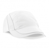 Cappellino bianco da personalizzare, con bande traforate e inserti fluorescenti Coolmax Flow Mesh Cap