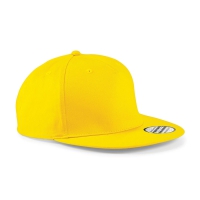 Cappello giallo 5 pannelli e visiera piatta da personalizzare 5 Panel Snapback Rapper Cap