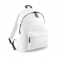Zaino bianco/grigio grafite con tasca frontale e cerniera da personalizzare Original Fashion Backpack