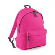 Zaino fucsia/grigio grafite con tasca frontale e cerniera da personalizzare Original Fashion Backpack