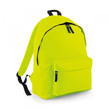 Zaino giallo fluo con tasca frontale e cerniera da personalizzare Original Fashion Backpack
