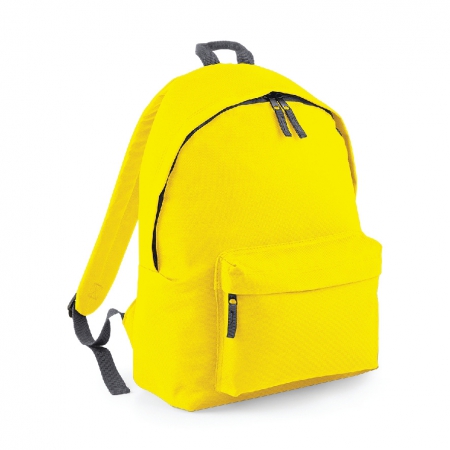 Zaino giallo/grigio grafite con tasca frontale e cerniera da personalizzare Original Fashion Backpack