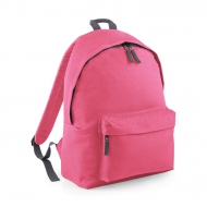 Zaino rosa scuro/grigio grafite con tasca frontale e cerniera da personalizzare Original Fashion Backpack