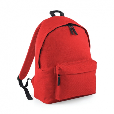 Zaino rosso brillante con tasca frontale e cerniera da personalizzare Original Fashion Backpack