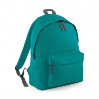 Zaino verde smeraldo/grigio grafite con tasca frontale e cerniera da personalizzare Original Fashion Backpack
