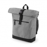 Zaino grigio roccia/nero porta PC imbottito da personalizzare Roll-Top Backpack